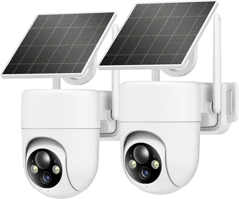 Oculview 2K Solar Security Cameras Wireless Outdoor, 2PCS Outdoor Camera Wireles