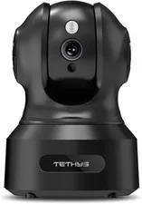 TETHYS Wireless Security Camera 1080P Indoor Work w/Alexa, Pan/Tilt, Motion Det.