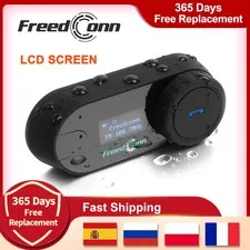 FreedConn T Com SC Bluetooth Motorcycle Helmet Intercom Headset LCD Screen FM