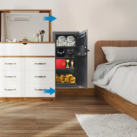 14.57* 3.94* 31.5in Steel Wall-mounted Safe, Safe With Keys, Hidden Wall Safe