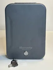 Hornady Security Small Metal Lock Box Safe Keyed w/ Cable Black 2 Keys