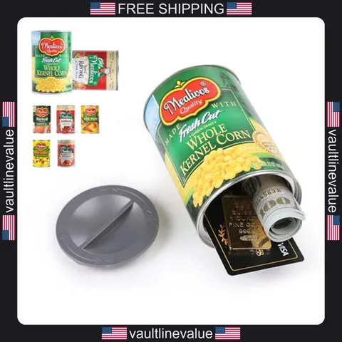 Fake can diversion safe corn grey 1 pack hiding storage key cash jewelry coins