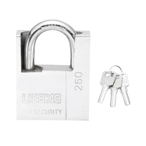 High Security Steel Shrouded Padlock with 3 Key, Silver (2-1/4 Inch)