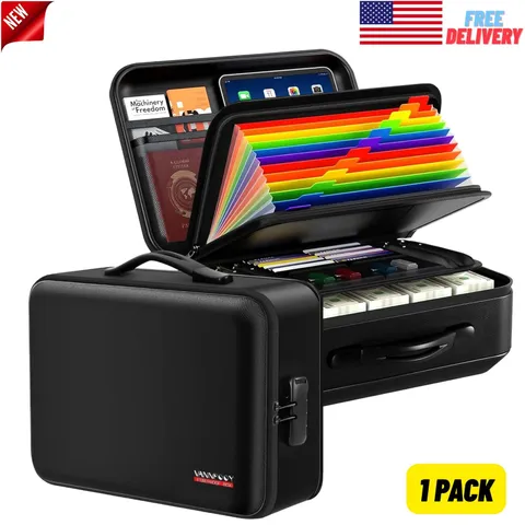 5200°F Fireproof Document Safe Box Hard-Shell w/ Lock for Home Documents, Files