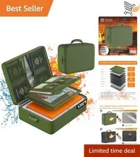 Fireproof Document Organizer Waterproof Safe Storage Lock Portable Files
