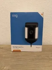 Ring Spotlight Cam Plus Outdoor Camera W/Lights and Siren, Plug-In
