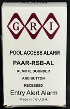 GRI Pool Access Alarm PAAR-RSB-AL, Remote Sounder & Button-Recessed-Entry Alert