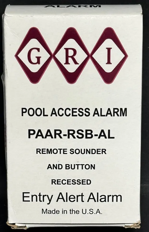 GRI Pool Access Alarm PAAR-RSB-AL, Remote Sounder & Button-Recessed-Entry Alert