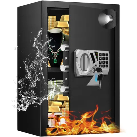Fdsutvit 2.2 Cu Ft Fireproof Home Safe Box - Digital Electronic Keypad, Steel S-