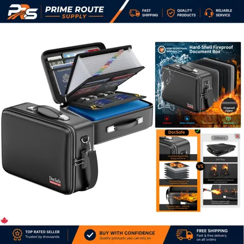 Large Capacity Fireproof & Waterproof Document Case with Secure Combination Lock