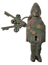 Handmade Vintage Style Brass Soldier Shape Padlock With Keys Working Functional 
