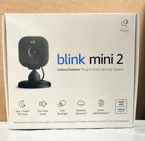 Blink Mini 2 Security Camera 1080p Wired Indoor Outdoor Night Vision Audio  NEW