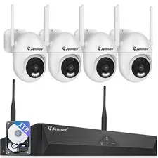 JENNOV 5MP Outdoor WiFi NVR Security Camera System Home Surveillance Kit