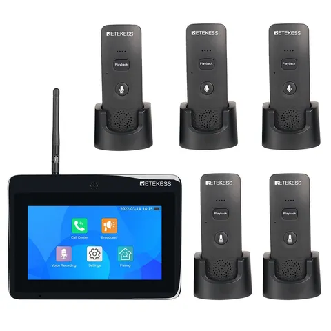 Retekess TD125 7-Inch Wireless Two-Way Intercom Pager System Restaurant Hotel
