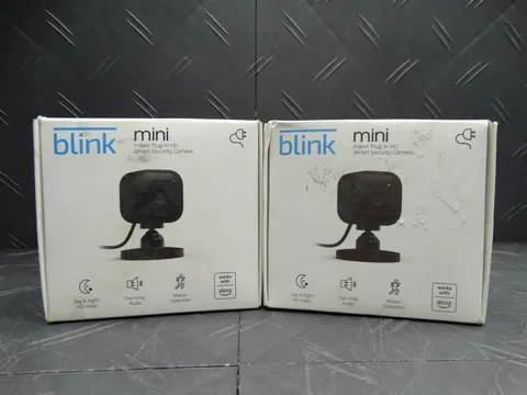 Blink Mini Indoor Wired 1080p Wi-Fi Security Camera in Black (Lot of 2)