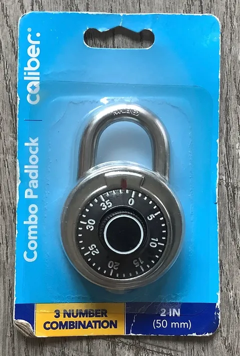CALIBER COMBO PADLOCK 3 NUMBER COMBINATION PAD LOCK  2 in (50 mm)