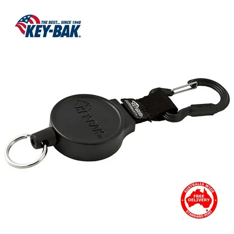 KEYBAK-D-CLIP POLY CORD  Self Retracting Key Reel-W/Carabiner KB6C Free Post!