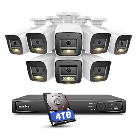 ANNKE 16 Channel Security Camera System 12MP PoE, Smart Dual Light, 4TB White