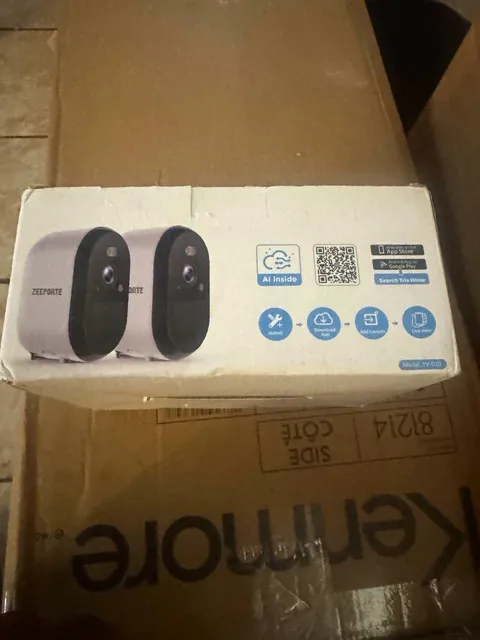 Zeeporte TV-D20 4MP Wireless Battery Security Cameras 2-Pack WiFi Alexa