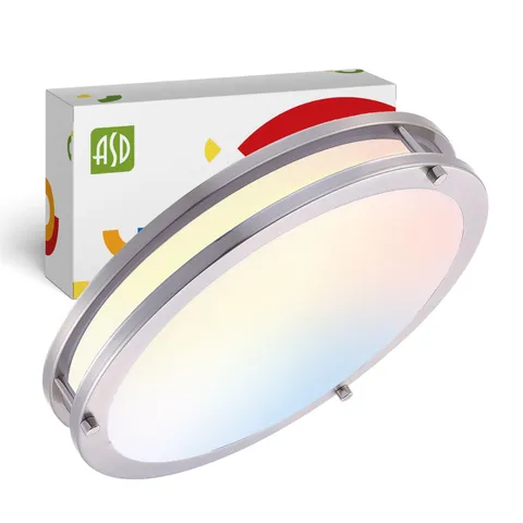 ASD LED 16" Round Flush Mount | 277V (1pk), Brushed Nickel