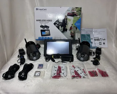 CasaCam VS802 Wireless Security Camera System with 7" Touchscreen Monitor and...