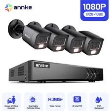 ANNKE 3K Lite 8CH DVR 1080P AI Night Vision CCTV Security Camera System Outdoor