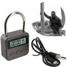 Multifunction Timer Padlock LCD Display Time Lock For Travel Waterproof