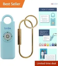 Women's Safety Alarm Loud Siren Strobe Light Key Chain Personal Defense Aqua
