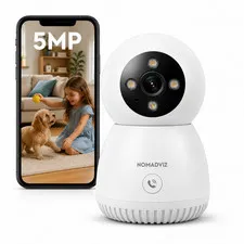 NomadVIZ E2 Pro 5MP Indoor Pan-Tilt Security Camera with One-Touch Call