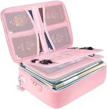 Fireproof Document Box with Lock, Portable Fireproof Document Bag Waterproof ...