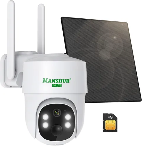 NEW Manshur 4g LTE Cellular Security Camera (Sealed Box) Solar Power