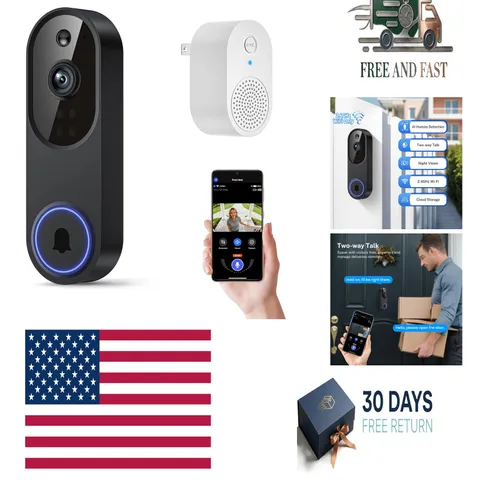 1080p Wireless Wi-Fi Video Doorbell Camera with Two Way Audio, Night Vision