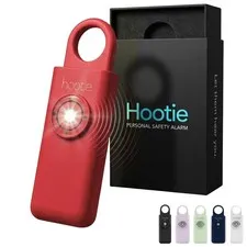 HOOTIE Personal Safety Alarm for Women, Men and 3 3/4" x 1 3/8" x 7/8", Red