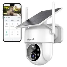 2K 360° View Security Cameras Wireless Outdoor, Solar Cameras for Home Securi...