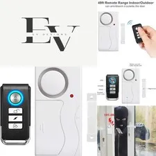 Wireless Anti-Theft Door Alarm with 105dB Sound - Remote Control Security System