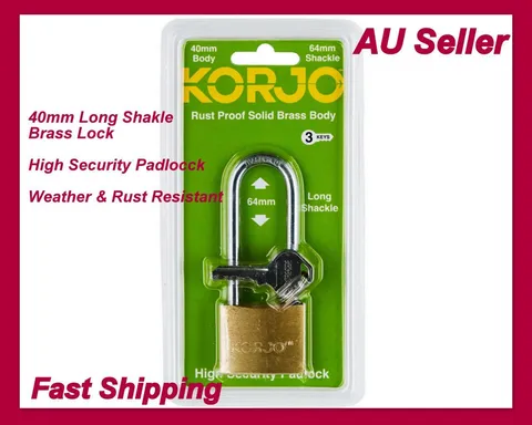 Brass Padlock64mm Long Shackle Anti-theft Lock Cut Resistance Door Cabinet Lock