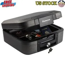 Fire Chest Safe Water-Resistant Valuables Documents Media Transport 0.28 cu ft