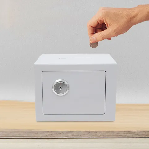 Small Safe Box with Drop Slot, Safe Box for Money, Cash Safe Box for Cabinets