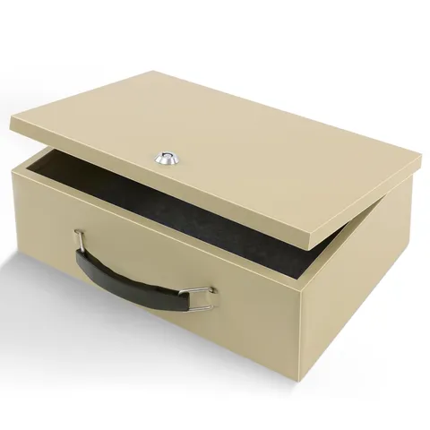 Portable Fire Safe Box with Key Lock, 13.2”x 11”x 5.1'', Fire Resistant Metal...