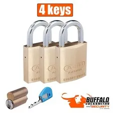 3 Anti pick Restricted Bilock Exclusive/ABUS 8345 Padlock with 4 Bilock key