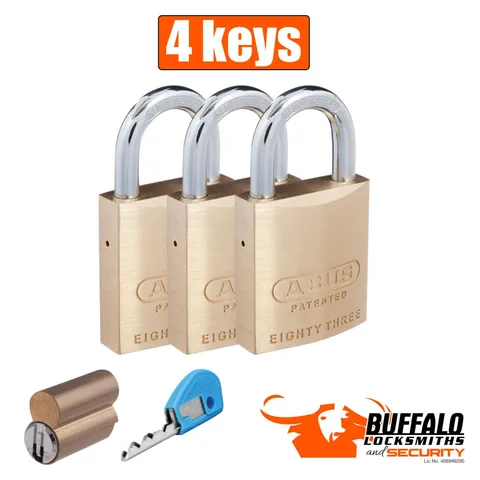 3 Anti pick Restricted Bilock Exclusive/ABUS 8345 Padlock with 4 Bilock key