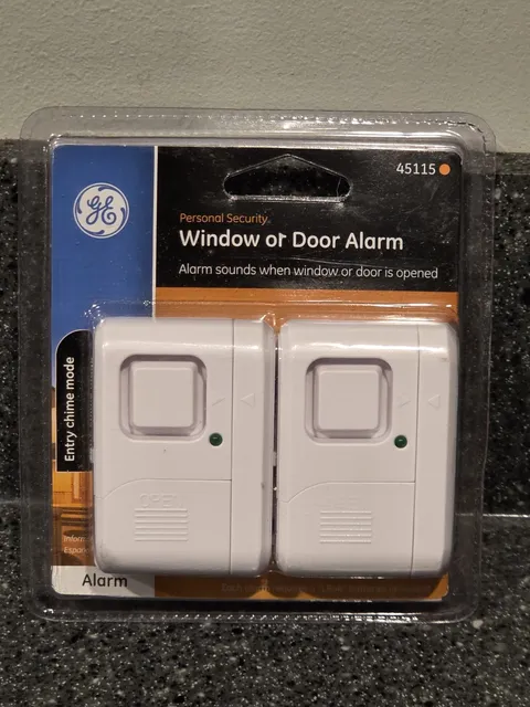 Window Door Alarm GE 45115 Personal home Security 2 Pack 120db alarm Brand New