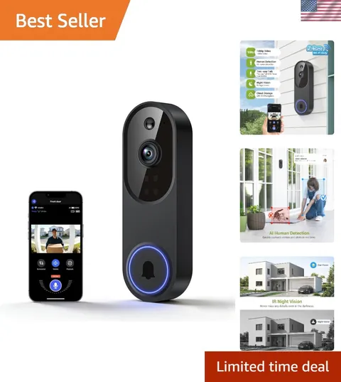 1080P Wireless Video Doorbell Camera, Outdoor Surveillance Cameras, FHD Live ...