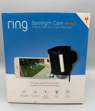 Ring Spotlight Cam Plug-In Wired Security Camera Black - Sealed