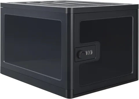 Clear Lockable Storage Box, Code,14.9L(Black) | Lock Box for Snacks with Code, M