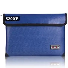 Document Bag with 5200F Heat Insulated, Waterproof Fireproof Zipper, 8 Layers