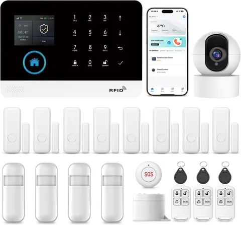 Alarm System for Home Security,22Piece Wireless Security System with Wifi+Gsm/4G
