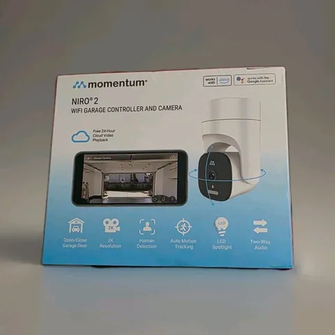 Momentum NIRO 2 Wi-Fi Garage Controller 2K Camera Alexa Google Assistant