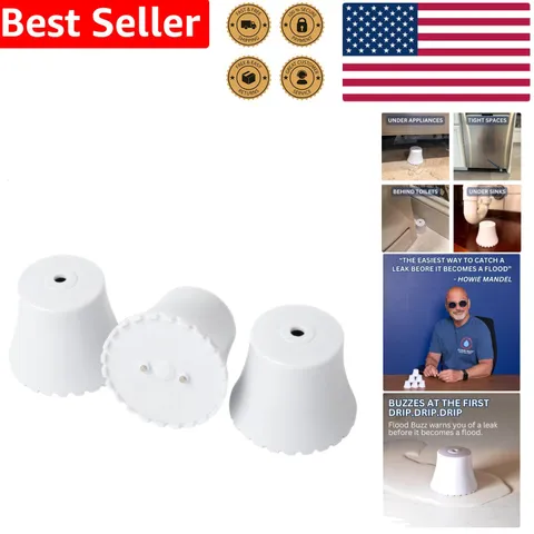 Small Water Leak Detector Alarm 3 Pack Battery Powered Simple Install