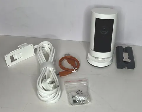 Ring Indoor Cam Compact Plug-In HD Security Camera with two-way talk - White